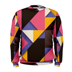 Retro Colorful Background, Geometric Abstraction Men s Sweatshirt