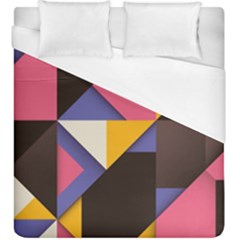 Retro Colorful Background, Geometric Abstraction Duvet Cover (king Size)