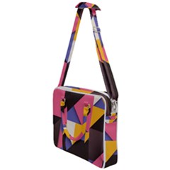 Retro Colorful Background, Geometric Abstraction Cross Body Office Bag