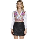 IMFD TRX Long Sleeve Tie Back Satin Wrap Top View1