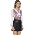 IMFD TRX Long Sleeve Tie Back Satin Wrap Top View3