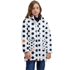 Honeycomb Hexagon Pattern Abstract Kids  Hooded Longline Puffer Jacket