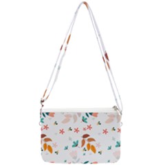 Flowers Leaves Background Floral Double Gusset Crossbody Bag by Grandong