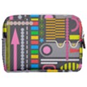 Pattern Geometric Abstract Colorful Arrows Lines Circles Triangles Make Up Pouch (Medium) View2