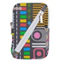Pattern Geometric Abstract Colorful Arrows Lines Circles Triangles Belt Pouch Bag (Small) View1