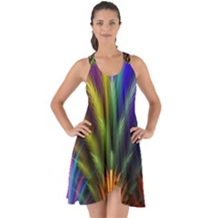 Abstract Colors - , Abstract Colors Show Some Back Chiffon Dress