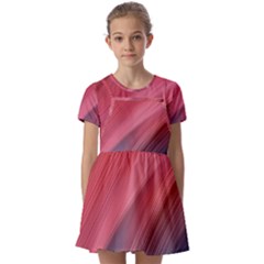 Abstract, Lines Kids  Short Sleeve Pinafore Style Dress