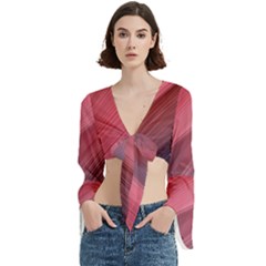 Abstract, Lines Trumpet Sleeve Cropped Top