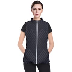 Black Pattern, Black, Pattern Women s Puffer Vest