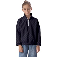 Black Pattern, Black, Pattern Kids  Half Zip Hoodie