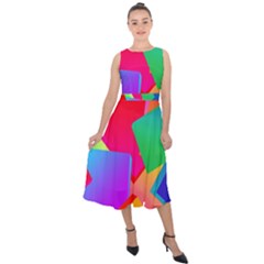 Colors, Color Midi Tie-back Chiffon Dress