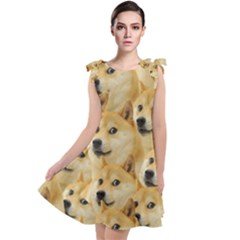 Doge, Memes, Pattern Tie Up Tunic Dress