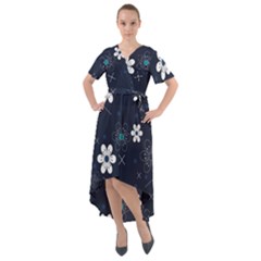 Flowers Pattern , Pattern, Flowers, Texture Front Wrap High Low Dress
