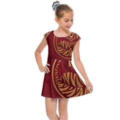 Holiday, Chinese New Year, Year Of The Tiger Kids  Cap Sleeve Dress