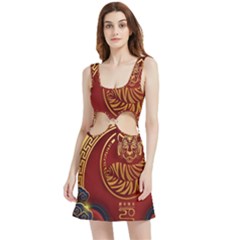 Holiday, Chinese New Year, Year Of The Tiger Velour Cutout Dress