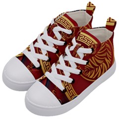 Holiday, Chinese New Year, Year Of The Tiger Kids  Mid-top Canvas Sneakers by nateshop