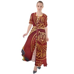 Holiday, Chinese New Year, Year Of The Tiger Waist Tie Boho Maxi Dress