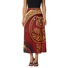 Holiday, Chinese New Year, Year Of The Tiger Classic Midi Chiffon Skirt