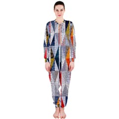 Mosaic, Colorful, Rhombuses, Pattern, Geometry Onepiece Jumpsuit (ladies)