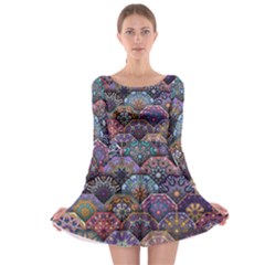 Texture, Pattern, Abstract Long Sleeve Skater Dress