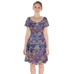 Texture, Pattern, Abstract Short Sleeve Bardot Dress