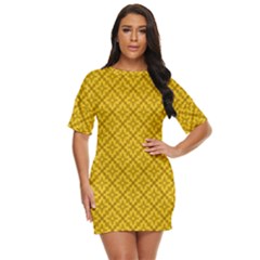 Yellow Floral Pattern Vintage Pattern, Yellow Background Just Threw It On Dress