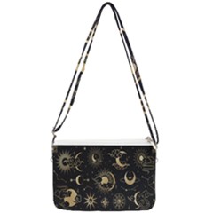 Asian Set With Clouds Moon Sun Stars Vector Collection Oriental Chinese Japanese Korean Style Double Gusset Crossbody Bag by Grandong