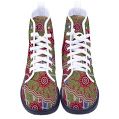 Authentic Aboriginal Art - Connections Women s High-top Canvas Sneakers