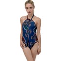 Authentic Aboriginal Art - Riverside Dreaming Go with the Flow One Piece Swimsuit View1