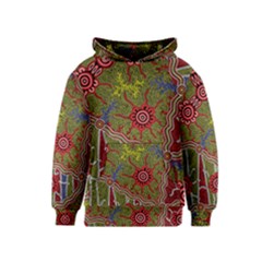 Authentic Aboriginal Art - Connections Kids  Pullover Hoodie by hogartharts