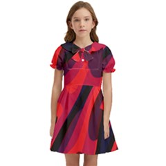 Abstract Fire Flames Grunge Art, Creative Kids  Bow Tie Puff Sleeve Dress