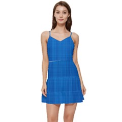 Blue Abstract, Background Pattern Short Frill Dress