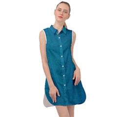 Blue Stone Texture Grunge, Stone Backgrounds Sleeveless Shirt Dress