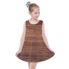 Brown Wooden Texture Kids  Summer Dress