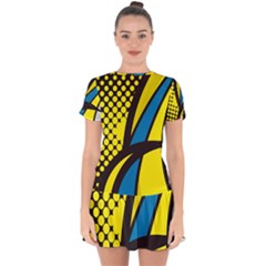 Colorful Abstract Background Art Drop Hem Mini Chiffon Dress