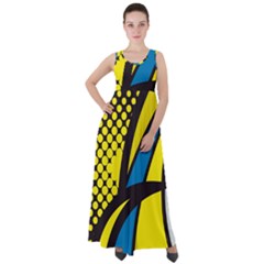 Colorful Abstract Background Art Empire Waist Velour Maxi Dress