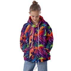 Colorful Floral Patterns, Abstract Floral Background Kids  Oversized Hoodie by nateshop
