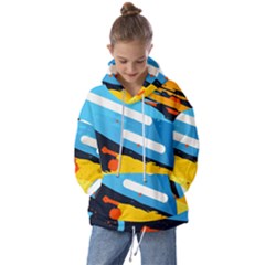 Colorful Paint Strokes Kids  Oversized Hoodie