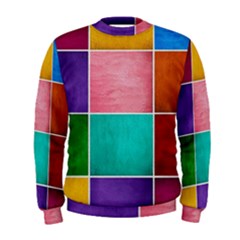 Colorful Squares, Abstract, Art, Background Men s Sweatshirt