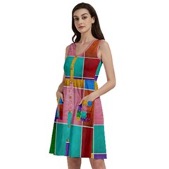 Colorful Squares, Abstract, Art, Background Sleeveless Dress With Pocket