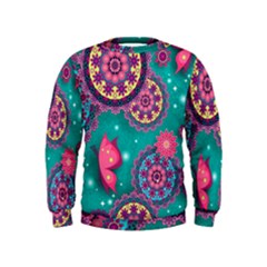 Floral Pattern, Abstract, Colorful, Flow Kids  Sweatshirt