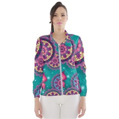 Floral Pattern, Abstract, Colorful, Flow Women s Windbreaker