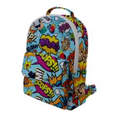 Vintage Art Tattoos Colorful Seamless Pattern Flap Pocket Backpack (large)