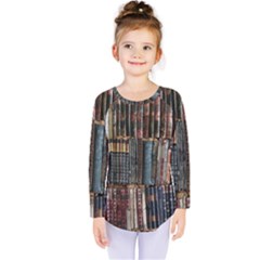 Seamless Pattern With Flower Bird Kids  Long Sleeve T-shirt