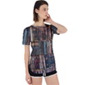 Seamless Pattern With Flower Birds Perpetual Short Sleeve T-Shirt View1