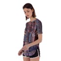 Seamless Pattern With Flower Birds Perpetual Short Sleeve T-Shirt View2