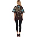 Astronaut Playing Guitar Parody Women s Batwing Button Up Shirt View4
