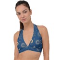 Asian Seamless Galaxy Pattern Halter Plunge Bikini Top View1