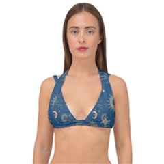 Asian Seamless Galaxy Pattern Double Strap Halter Bikini Top