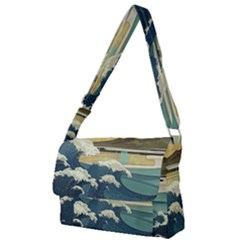 Sea Asia Waves Japanese Art The Great Wave Off Kanagawa Full Print Messenger Bag (l) by Cemarart
